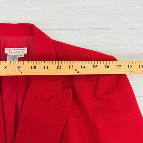 Vintage Talbots Red Wool Blazer Single Breasted Womens 8 Gold Buttons Academia - Picture 13 of 16
